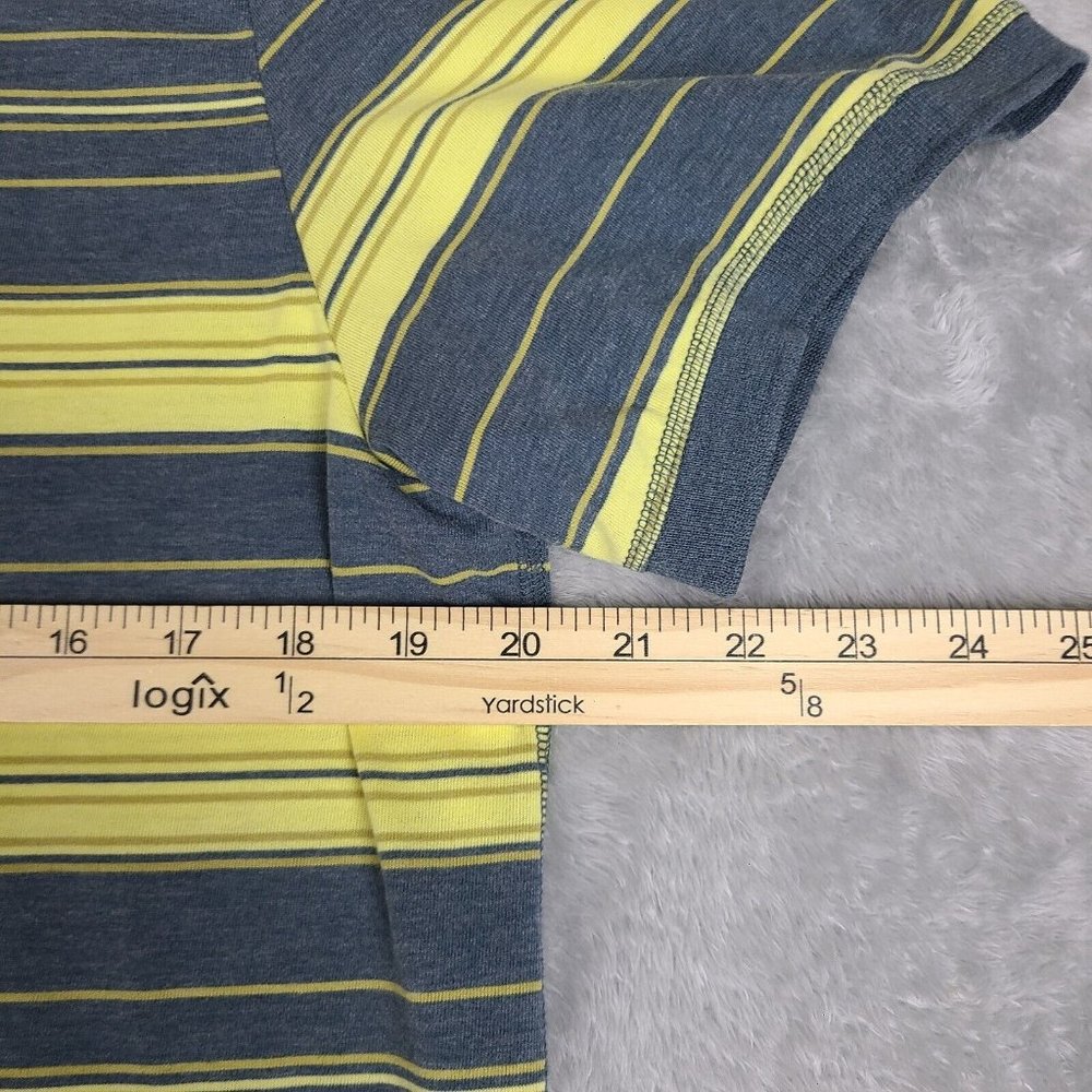 Nike Dri-Fit Tennis Polo Shirt‎ Mens Size X-Large Yellow Grey Striped Pullover - Picture 8 of 10